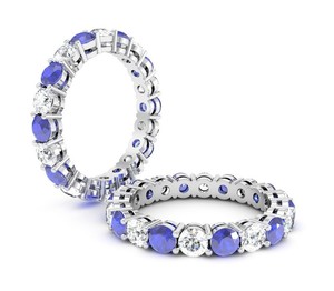 Waldermar Jewellers Pic 2 - Diamonds and Salon Sapphires in a claw setting full eternity ring