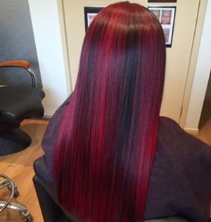 Angelique Hair Art Pic 2 - red on natural black