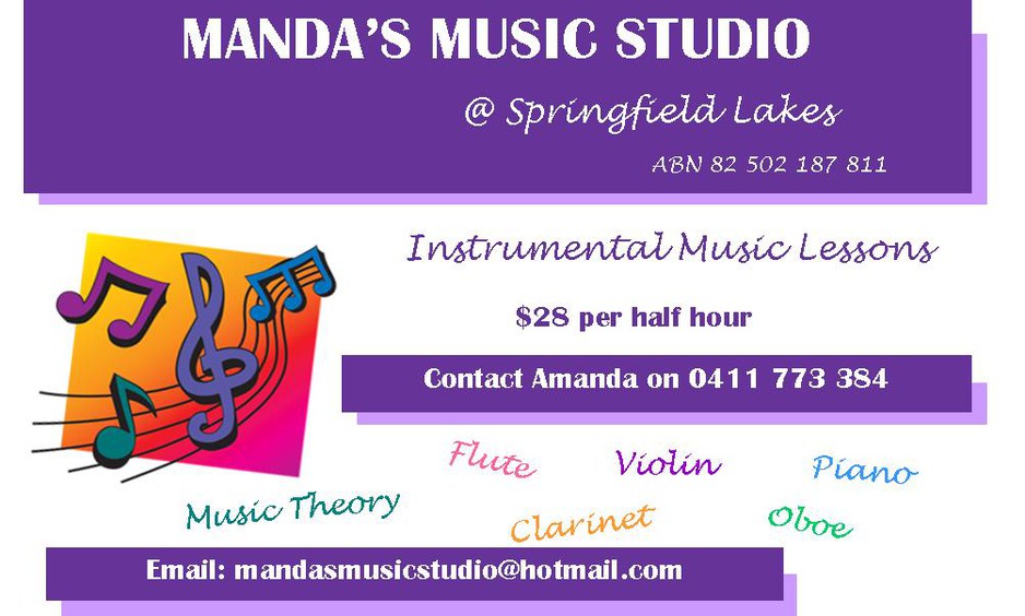 Manda's Music Studio Pic 1 - mandas music studio springfield lakes