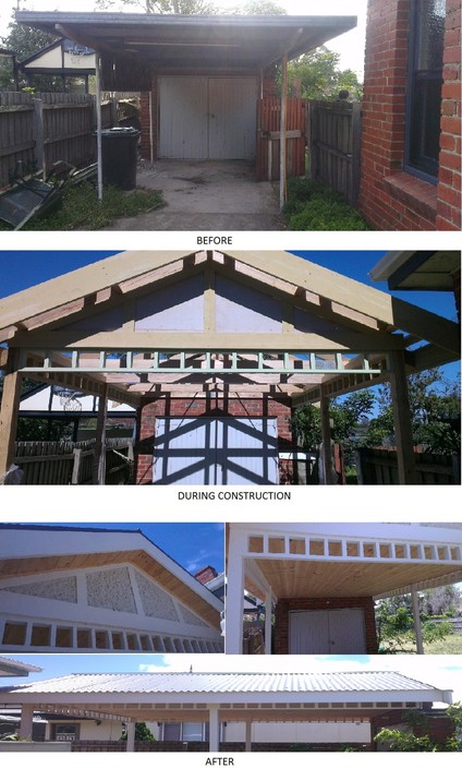 Laws Carpentry Pic 1 - CARPORT before and after