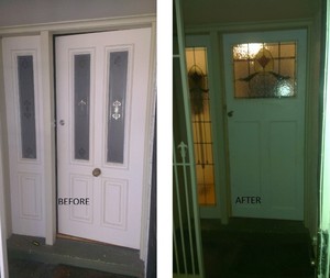 Laws Carpentry Pic 5 - FRONT ENTRANCE REPLACEMENT before and after