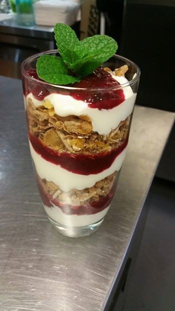 Sned's Lakeview Cafe Pic 1 - Have you tried our Breakfast Trifle yet Layerd natural Greek Youghurt Berry Compot Muesli The healthy way to start your day only Sneds Lakeview Cafe