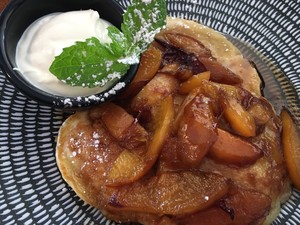 Little Larder Pic 2 - Oatmeal ricotta pancakes with caramelised Apple Greek yoghurt YUM