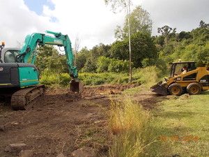 NQ Earthworx Pic 2 - Prep work for the rock wall