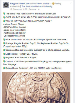 Rayyan Silver Cove Pic 5 - Facebook Sales The Iconic 1966 Australian 50 Cents Round Silver Coin