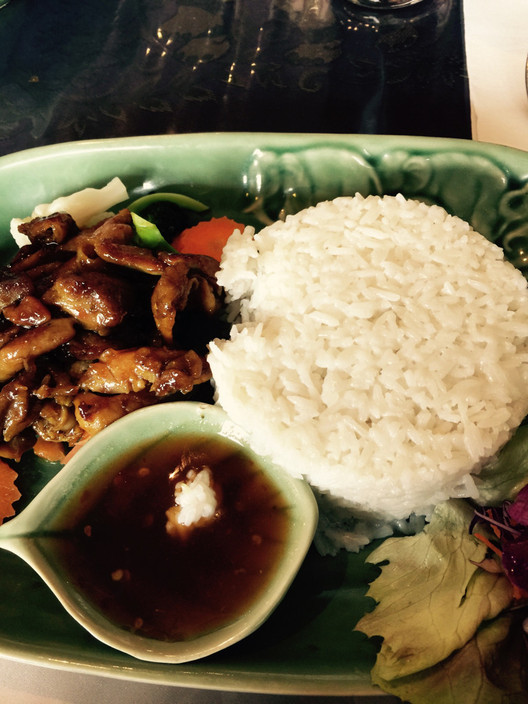 Caroline Thai Pic 1 - BBQ chicken and coconut rice from the lunch special menu Yum