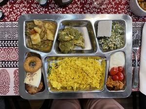 The Cooking Naturopath Pic 5 - Thali plate at Indian Vegetarian cooking class