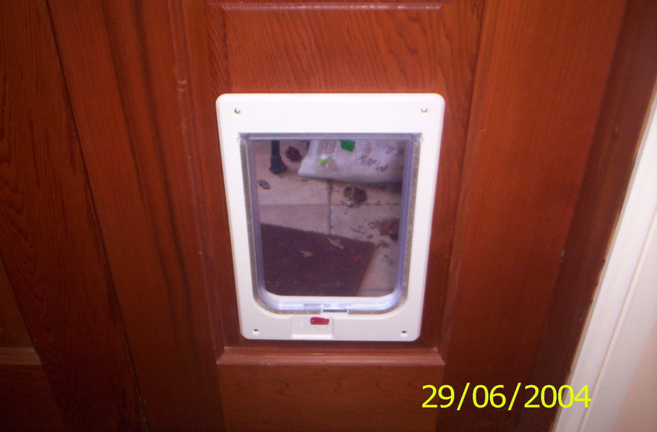 Pet Doors Installed Pic 1 - cat door in timber door