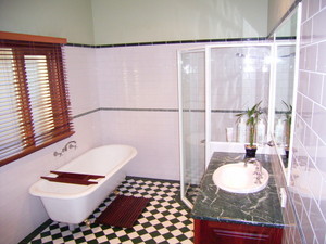 Tubs & Tiles Bathroom Renovations Pic 4 - Federation stye ensuite with profile semi frameless shower screen