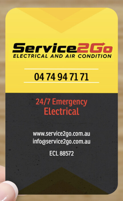 Service2Go Electrical Pic 1 - Copy of our digital business card Service2Go Electrical