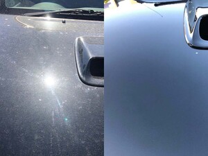 Ricardo's Detail Garage Pic 4 - BLACK NISSAN HILUX BONNET BEFORE AFTER