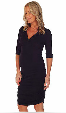 Birthdaze Maternity Pic 4 - D42 Black 34 Sleeve Crossover Dress