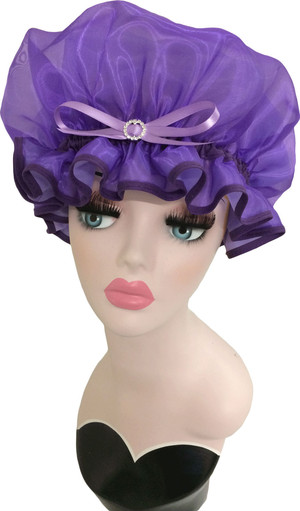 Glam Living Pic 5 - Glam Kapz in Purple Organza with Purple Trim Diamante