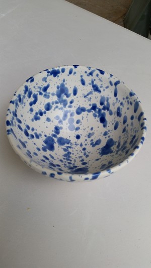 Sandra Karen Albin Pottery Pic 4 - Blue Dalmatian bowl