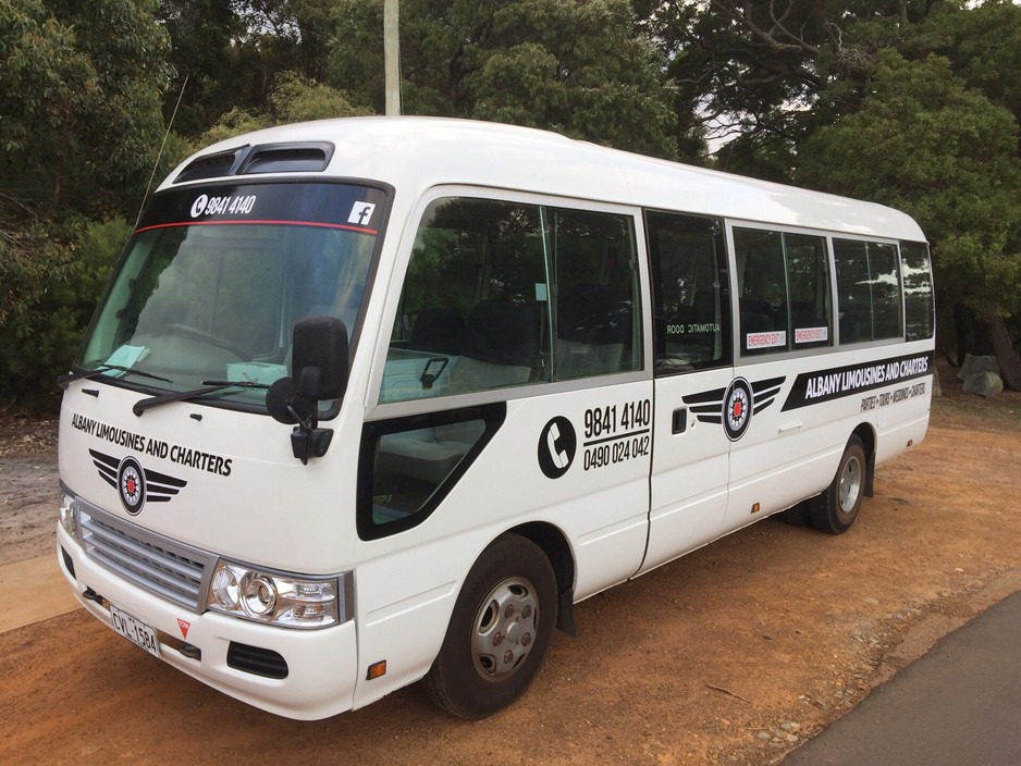 Albany Limousines and Charters Pic 1 - 21 passenger Toyota Coaster Bus