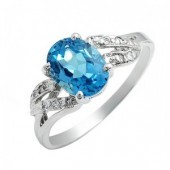 gemstone jewelry Pic 1 - Natural blue topaz ring with 925 sterling silver