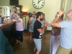 Witches Falls Winery Pic 3 - Tour group trying the wines