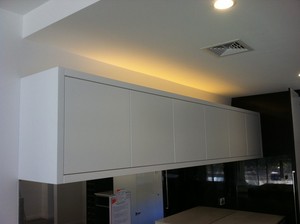 TSJ Electrical Pic 3 - Installation of strip lighting above cupboard