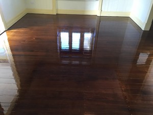 MJS Floorsanding & Polishing Pic 3 - Stained pine floor walnut