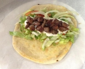 Tasty's no. 1 Burgers Souvlaki and Takeaway Pic 4 - unwrapped lamb souvlaki