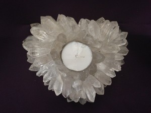 Eternal Crystals Pic 2 - Clear Quartz point Love Heart Tea Light