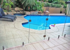 Clearsafe glass pool fencing Brisbane Pic 4 - Custom Shaped Glass Panels