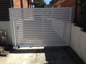 Australian Auto Gates Pic 2 - Slat design automatic gate installed in Lane Cove a challenging set up as it was an older home with no side room we overcame site issues to provide a great result