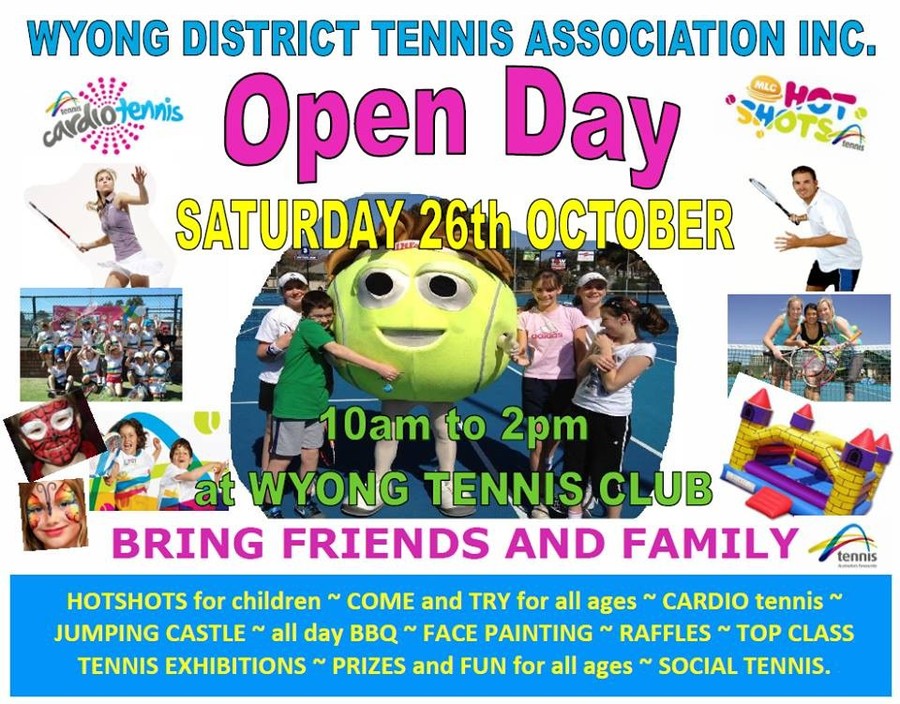 Wyong Tennis Club Pic 1 - Wyong Tennis Open Day Saturday 26th october