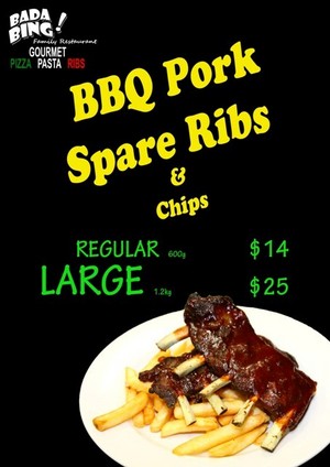 Bada Bing Pizza, Pasta & Ribs Pic 4 - BBQ Pork Spare Ribs