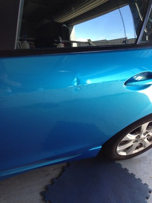 Dentaway Automotive Paintless Dent Repair Pic 3 - Sharp dent before repair