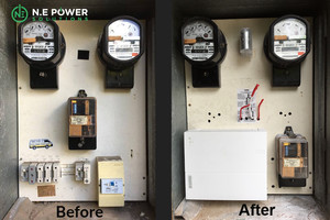 N.E Power Solutions Pty Ltd Pic 5 - Residential Switchboard upgrade Removal of older ceramic fuses to upgrade to modern circuit breakers Installation of Pool tariff enabled client to access Energex Pool rebate