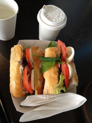 Elise Patisserie Pic 2 - Tuna baguette and latte