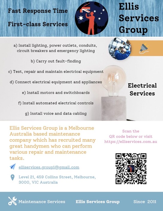 Ellis Services Group Pic 1 - All sort of electrical works repair services