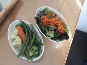 Crowne Plaza Hotel Perth Pic 2 - Steamed vegetables and Garden Salad room service