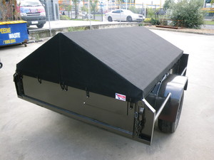 A Grade Upholstery Pic 4 - Black Canvas A Frame Cover for Trailer