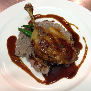 About Thyme Restaurant Pic 5 - Confit of Duck Leg w red wine risotto and honey jasmin jus