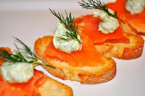 Tuesday's Trader Pic 2 - Smoked Salmon Crostini w Salted Cream Cheese Mousse