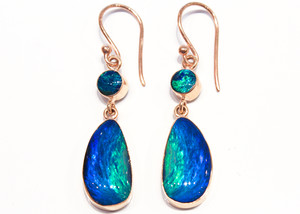 Ixtlan Melbourne Pic 2 - Australian Opals set in Handmade Gold Earrings