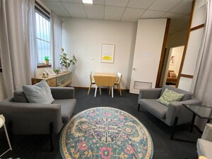 Counselling Suites Pic 3 - Therapy Room 3 Large and sun filled suitable for hypnotherapy individual family counselling 22gst hourly 120gst dayannually