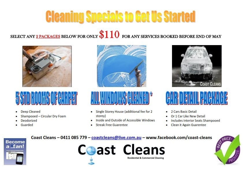 Coast Cleans Pic 1 - Double Up and Save Specials till June 30 2013