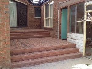 Kellis constructions Pic 4 - 2 Of 2 Iron bark stepped entertaining area screwed down and Pergola