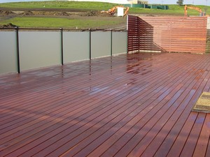 Castle Landscape Construction Pic 4 - Merbau decking and balistrading