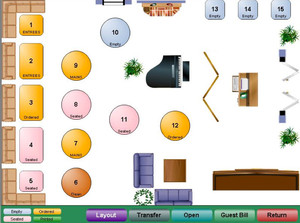 Nextco Point of Sale Systems Pic 3 - Multiple Restaurant and Function Room Layout Screens for easy viewing and management of Tables