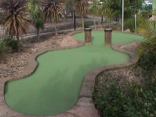 MINI GOLF at mingara Pic 1 - on the green