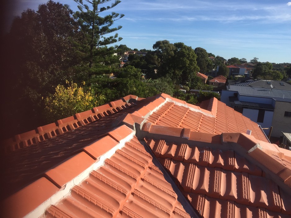 Josgren Roofing Projects Pic 1 - Terracotta tiled roof all cement works bedded ready for pointing