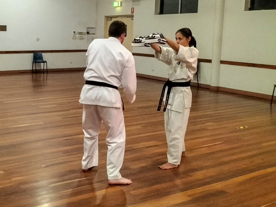 Brighton Karate Pic 2 - Pad drills