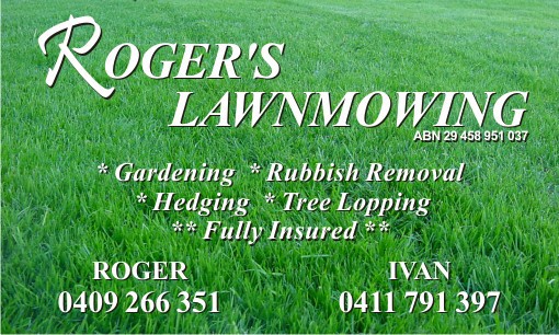 Roger's Lawnmowing Pic 1