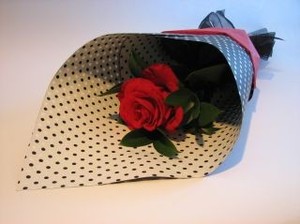 Wild Blooming Bunch Florist Pic 4 - Single wrapped red rose 1000