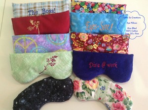 Little Sis Creations Pic 4 - Eye Pillows heat packs for sore tired eyes embroidered or plain Rice filled can be heated or chilled Instructions included 1395