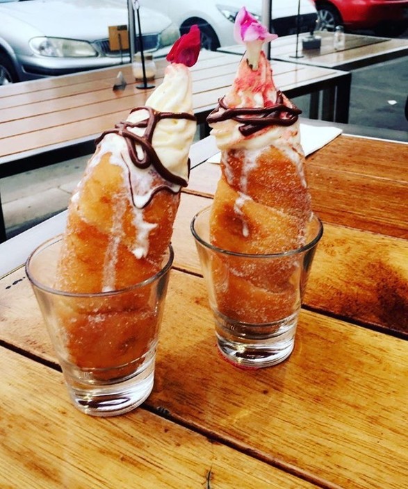 Demazzi Stone Grill Pic 1 - Soft serve and nutella filled doughnuts